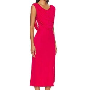 Elle Maya Dress Vibrant Pink Midi Dress